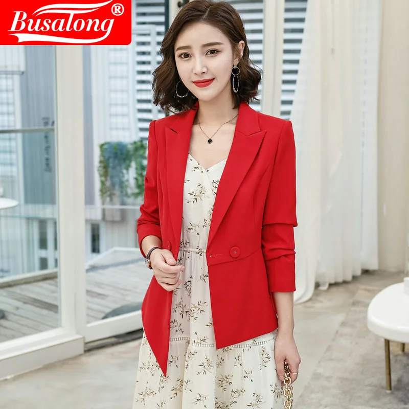 

Ladies Blazer Long Sleeve Blaser Women Suit jacket Female Feminine Blazer Femme Red White Black Blazer Autumn Plus Size 4XL