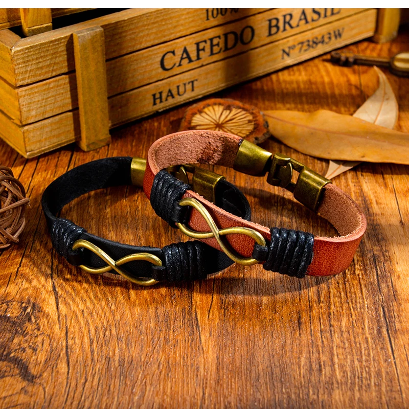 Punk Personality Woven Infinite 8 - Word Leather Bracelet Fashion Bracelets | Украшения и аксессуары
