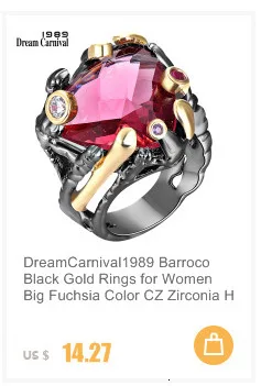 DreamCarnival 1989 Women Lover Heart Zircon Solitaire Rings 4 Colors 11mm Wedding Engagement Party Jewelry Amazing Price WA11316