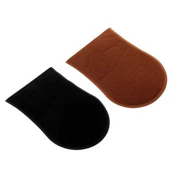 

2 Pack Self Tan Velvet Tanner Mitt Mitten Glove Tanning Lotions Mousses Applicator For A Streak Free Application- Black/Brown