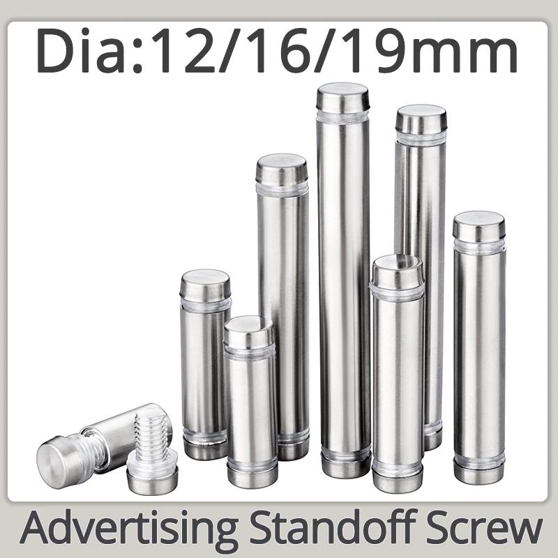 Stainless Steel Double Head Advertising Wall Nail Acrylic Fastening Standoff Screw Signboard Glass Artwork Mounts Support Column Screws Aliexpress