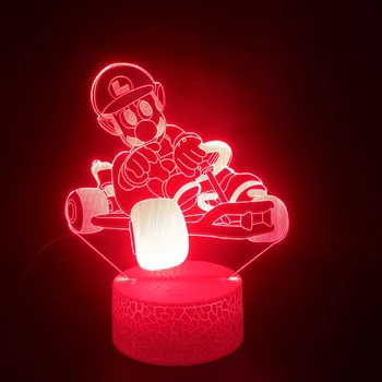 

Super Mario Bros Luigi Drives A Go-cart 3D Lamp Unique Gift for Infant for Christmas Nightlight Dropship Led Night Light Lamp