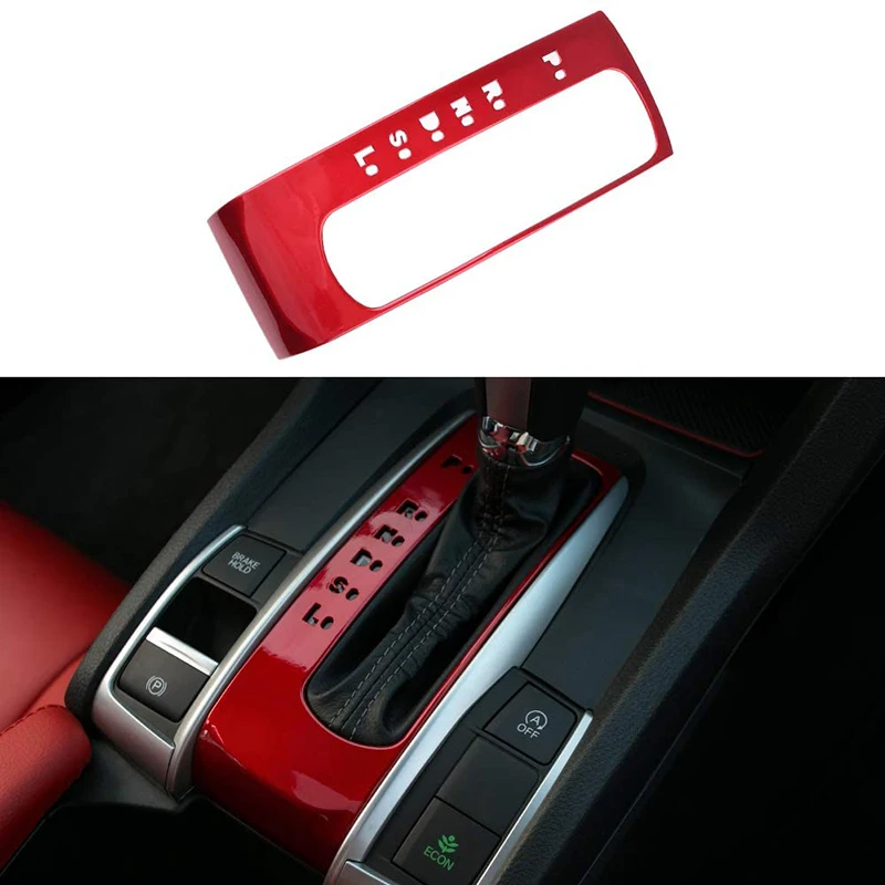 1pc Abs Shift Gear Panel Trim Automatic Transmission Shift Box Cover For Honda 10th Gen Civic