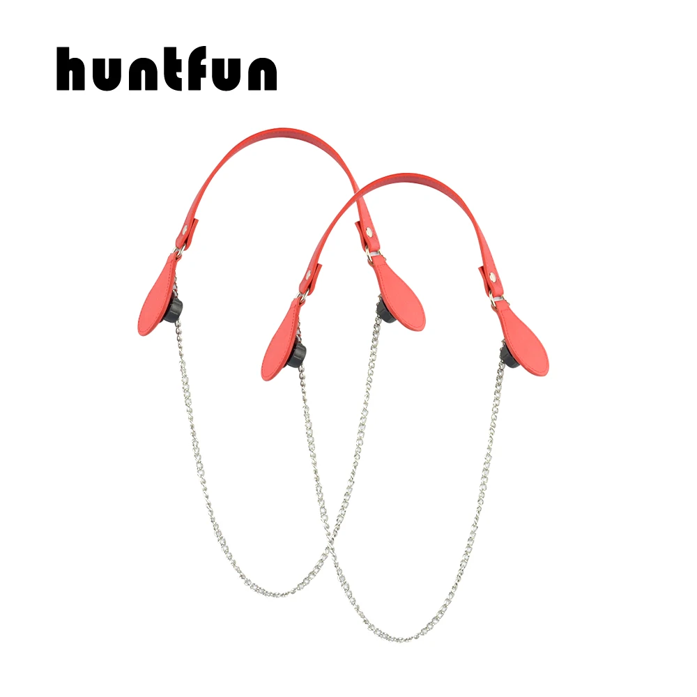 

Huntfun 1 пара коротких красочных плоских полиуретановых ремней с длинной цепочкой OBag ручки для Obag EVA Obag женская сумка через плечо