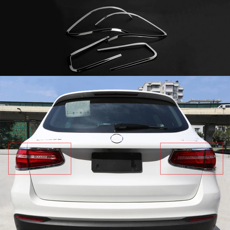 4x Rear Tail Light Lamp Chrome Cover Trim For Mercedes-Benz GLC Class X205 16-19 | Автомобили и мотоциклы