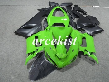 

4Gifts New ABS Motorcycle Full Fairings Kit Fit For Kawasaki Ninja ZX-6R 636 2005 2006 05 06 body set Green Black