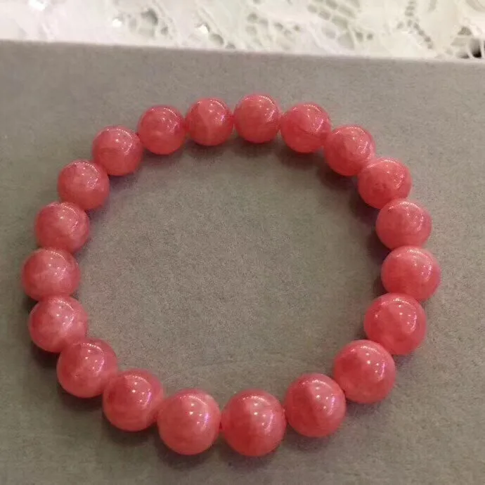 

Natural Ice-like Rhodochrosite Bracelets Color Ruddy Crystal Clean Simple Versatile Elegant And Generous Fresh