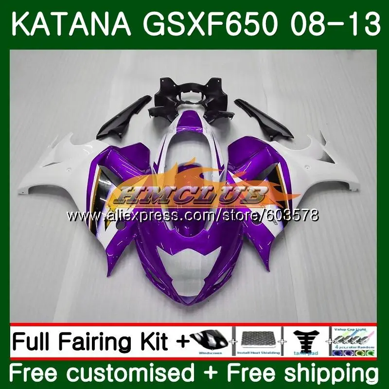 GSX650F для Suzuki Katana GSXF 650 08 09, 10, 11, 12, 13, 14, фиолетовый белый 14CL. 35 GSXF650 2008 2009 2010 2011 2012 2013 обтекатель