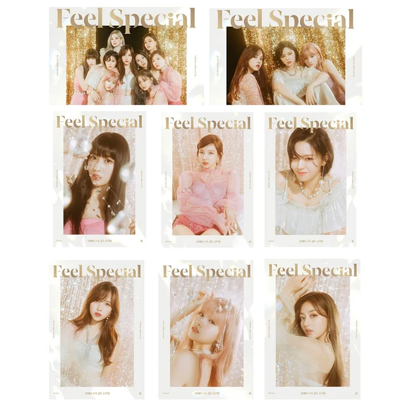 14 шт./компл. K-pop дважды мини-альбом "Feel Special" серии на заказ наклейки для карточек модные хрустальные липкие фотокарты наклейки для автобусных карточек - Цвет: Цвет: желтый