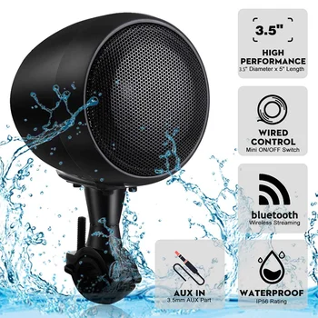 

3.5Inch 300W Waterproof Motorcycle Stereo Speaker Music Amplifer Audio High Sound Quality bluetooth Speaker Motorcycle Audio