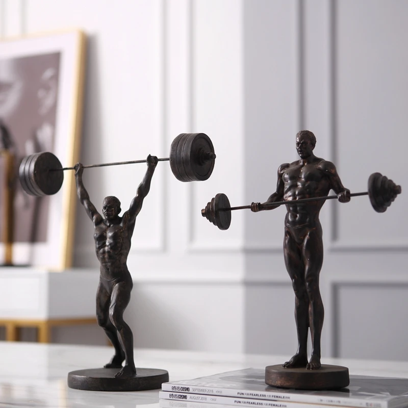 Retro Strong Athlete Figurines Desktop Home Decor Accessories Living