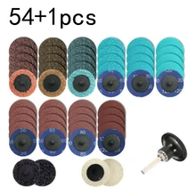 54pcs 2inch Quick Change Disc Set Roll Lock Sanding Disc+1pcs 1/4inch Shank holder for grinding welding seam smoothing surface