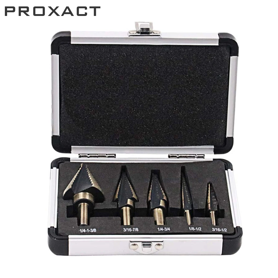 PROXACT 5 шт./компл. HSS Кобальт несколько отверстий 50 размеры Шаг сверло набор с