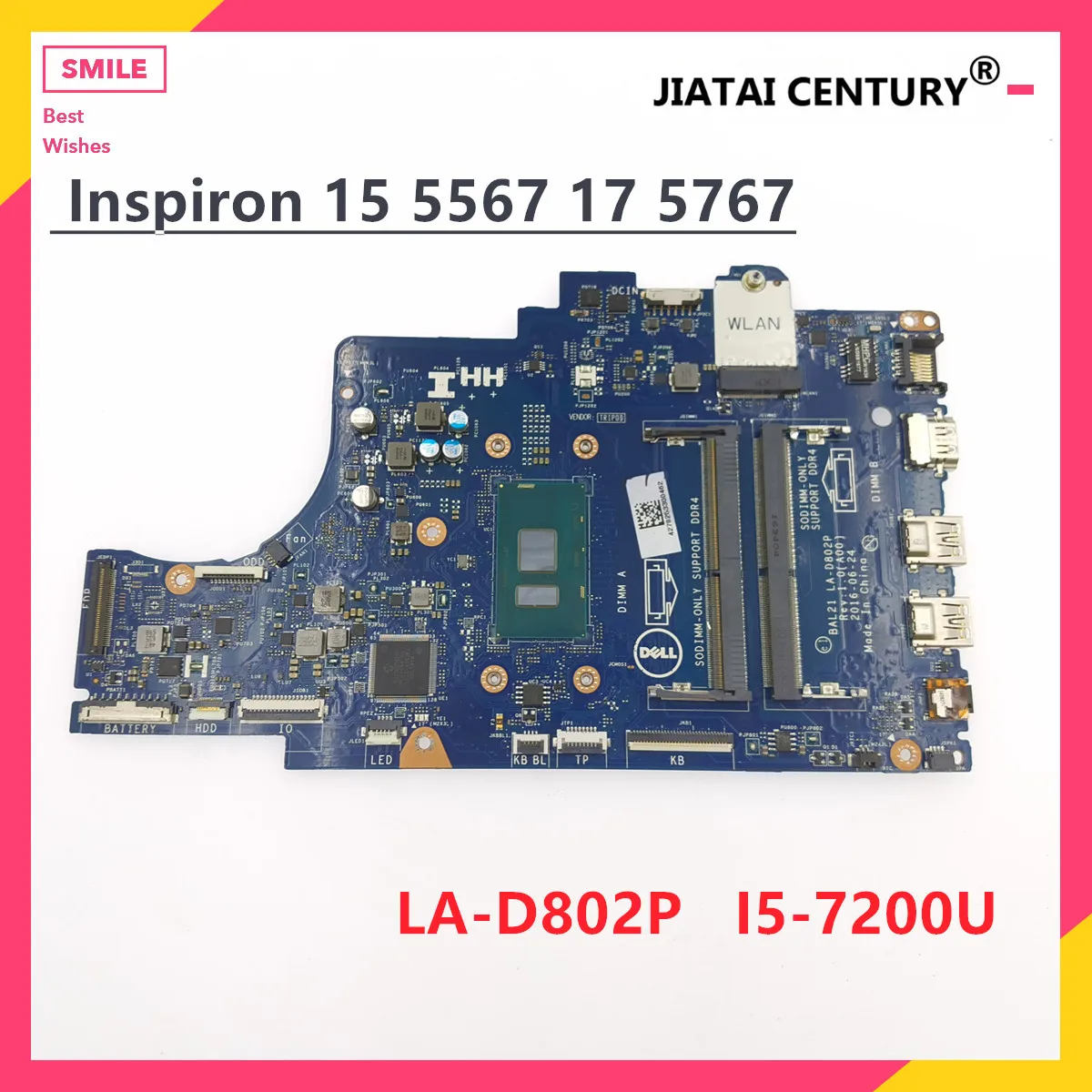 Для DELL Inspiron 15 5567 5767 оригинальная материнская плата CN-0DG5G3 0DG5G3 LA-D802P портативного
