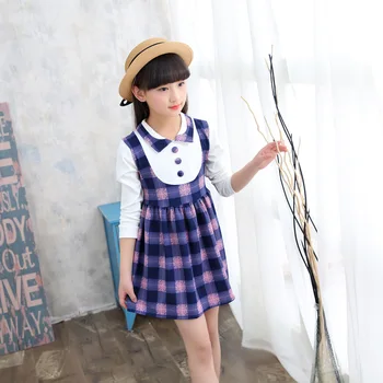 

Spring Summer Girl Princess Dress Children Fashion Tide Plaid Dress Vestidos Long Sleeve Elegant Casual Clothing
