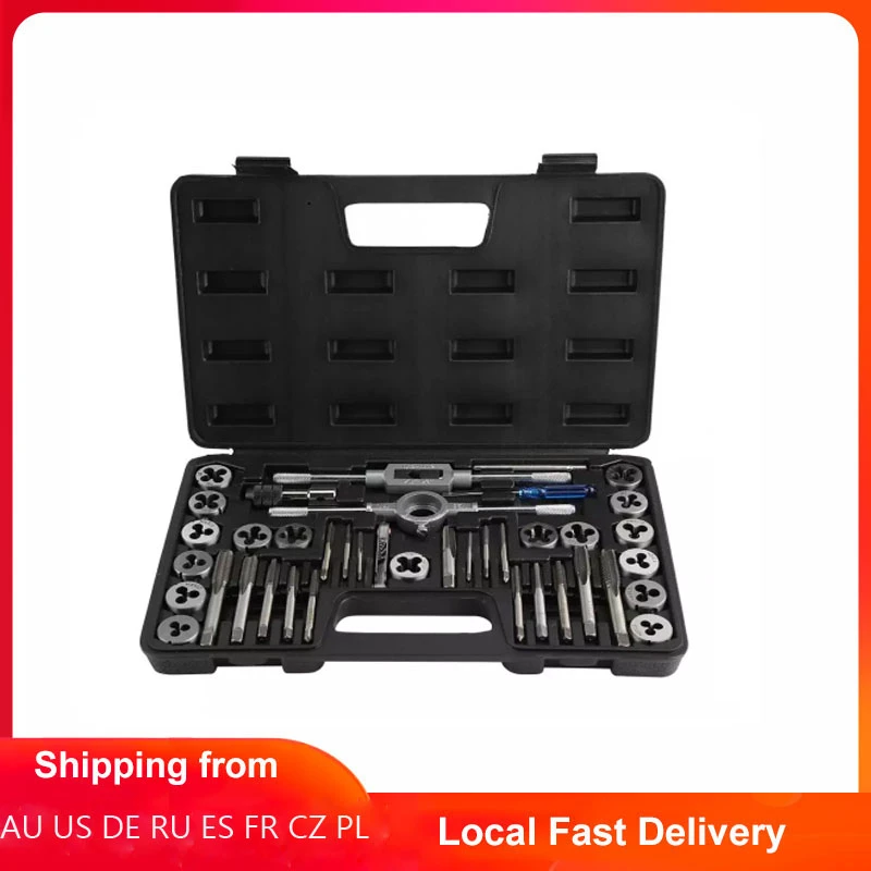 40pcs Metric Screw Nut Tap Die Set Wrenches Thread Gauge Heavy Duty Hand Tools 40pcs Metric Screw Nut Tap Die Set Wrenches Thread Gauge Heavy Duty Hand Tools