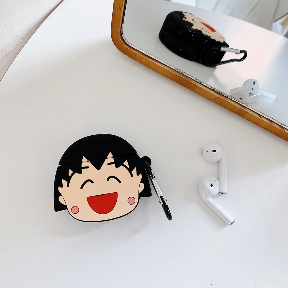 LinXiang аниме милые 3D Chi-bi Maruko Sakura momoko Bluetooth наушники силиконовый защитный чехол для Apple Airpods 1 2