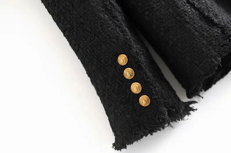 Осень стиль Западный стиль пряжки твидовый повседневный костюм куртка 07700679800