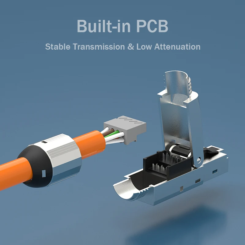 Blindado Conector Terminal Rápido Cabos de Instalação Sólidos Design Premium Rj45 Toolless Cat7 6a Cat6 22 23awg - Imagem 2