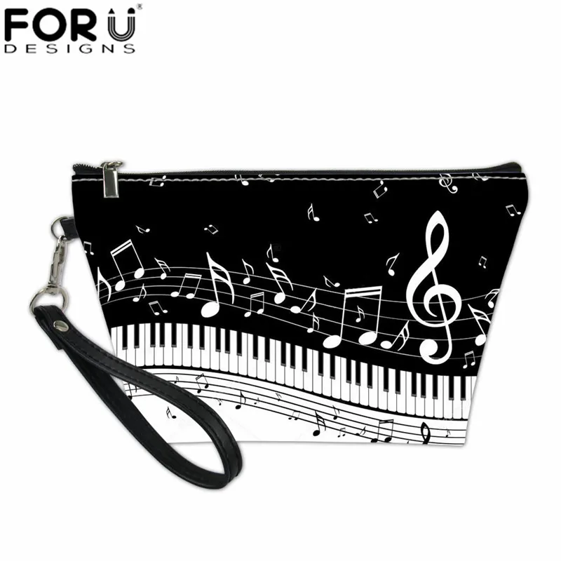 L5553Z8 FORUDESIGNS Women Makeup Pouch Organizer Travel Toiletries Bag Piano Notes Waterproof Small Bags for Ladies Handbag Cosmetic Bag - Color: L5553Z8