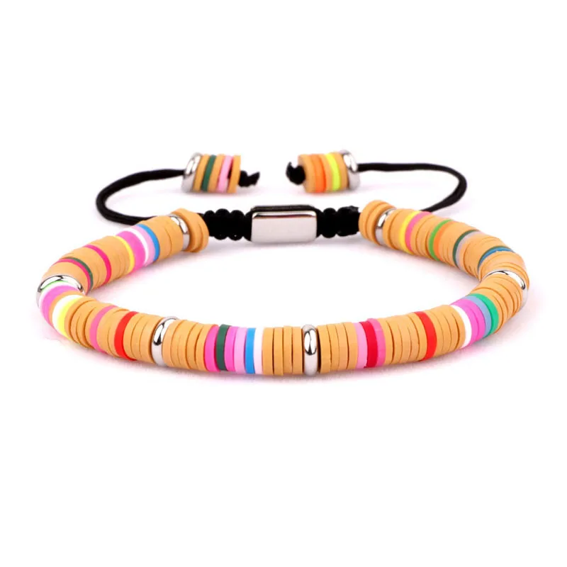 New Design Women Beads Jewelry Bracelet Polymer Clay Beaded Macrame Bracelet For Women - Image 6