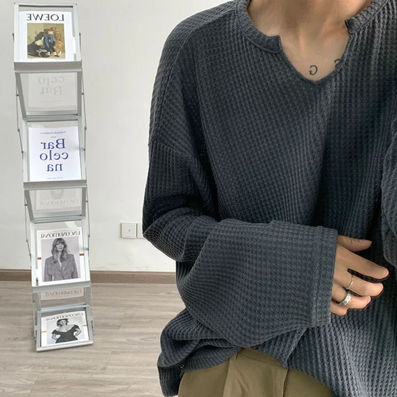 Sun Protection Breathable See Through Sexy Unisex Oversized T-shirt Long Sleeve V Neck Men Clothing 2022 Trend Woman Tee Punk