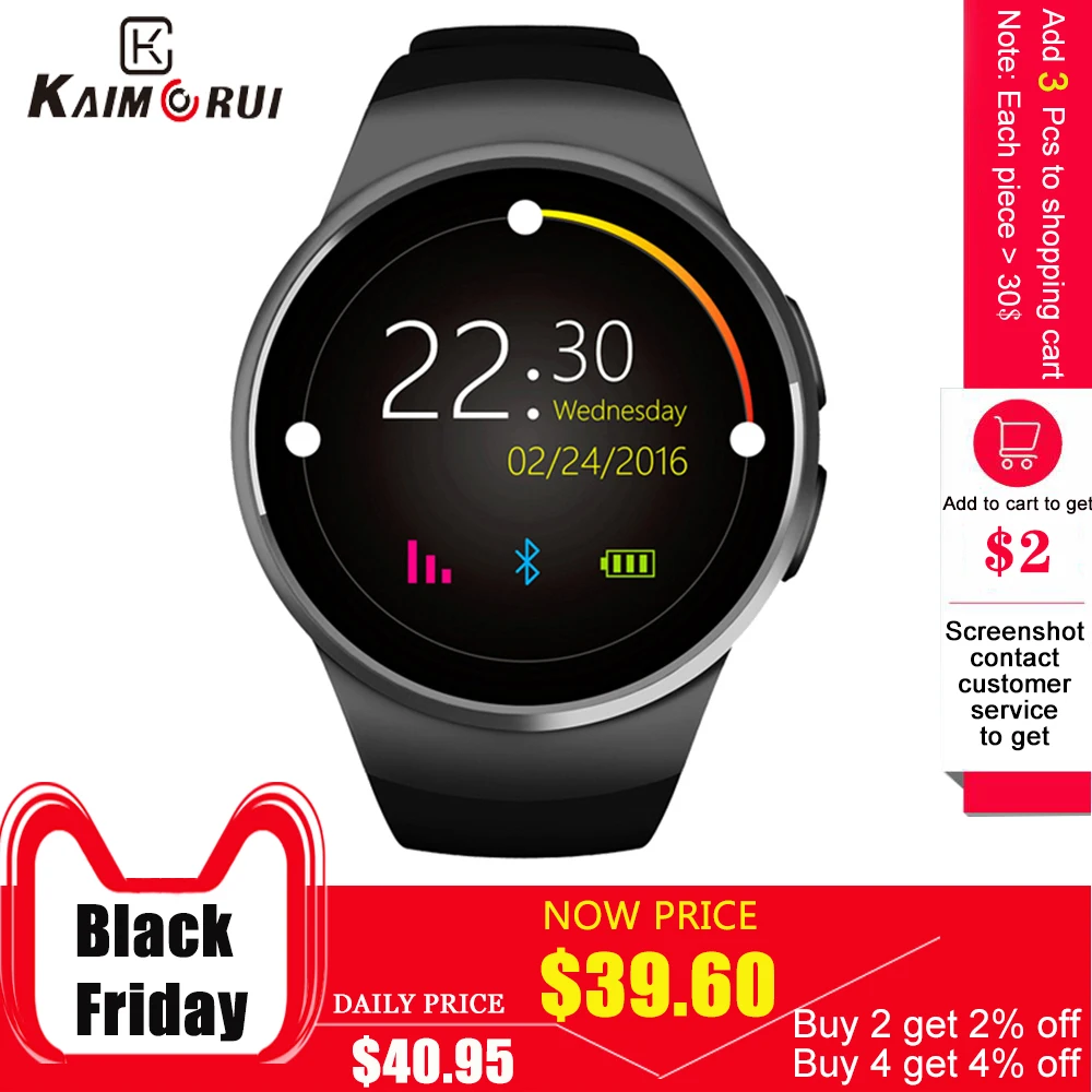 Ceny Kaimorui inteligentny zegarek mężczyźni Passometer monitora tętna zegarek telefonu karty SIM dla IOS android bluetooth zegarek inteligentny zegarek