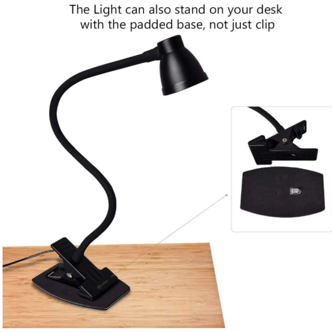 Clip on Desk Lamp, Reading Light, Adjustable Color Temperature, 6 Illumination Modes, 3000-6500K