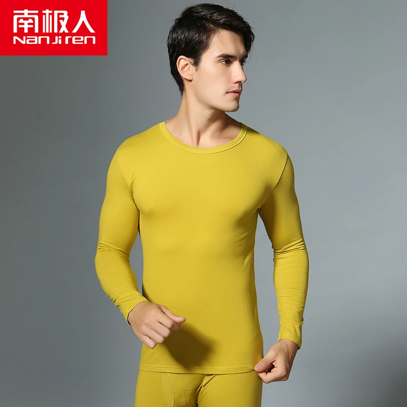 

NANJIREN Thermal Underwear Sets Men Warm Casual Underwear Modal Stretch Sanpdex Long Johns Set Male Thermal Pajamas home clothes