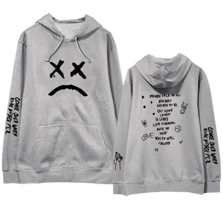 Модный пуловер с принтом lil peep подходит, когда вы трезвы, толстовки унисекс, флисовая/тонкая свободная толстовка, 4 цвета