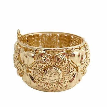 

New Vintage Hollow Flower Bangle Indian Cuff Bracelet Plus Size For Women Moroccan Traditional Wedding Jewelry Gifts 2020