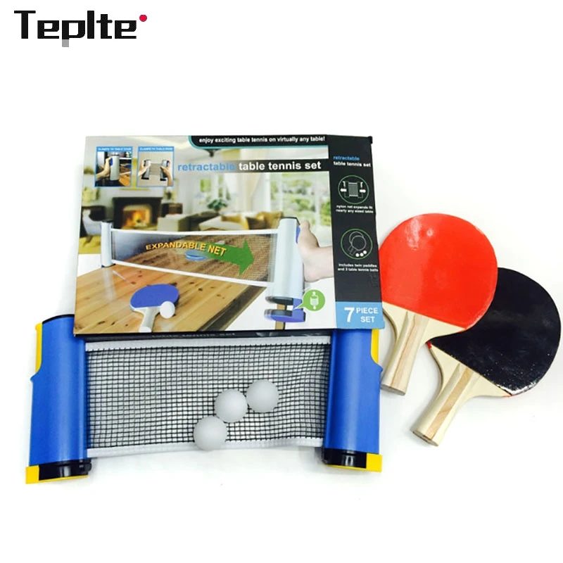 

Table Tennis Net Assembly Suit Including Ping Pong Racket Ping Pong Balls Retractable Table Tennis Net Portable For Any Table