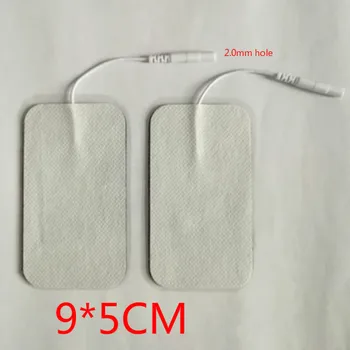 

50 pcs/100 pcs LARGE Non-woven fabric TENS MACHINE REPLACEMENT PADS Electrode patch With tail line REUSABLE LONG LIFE 5*9CM