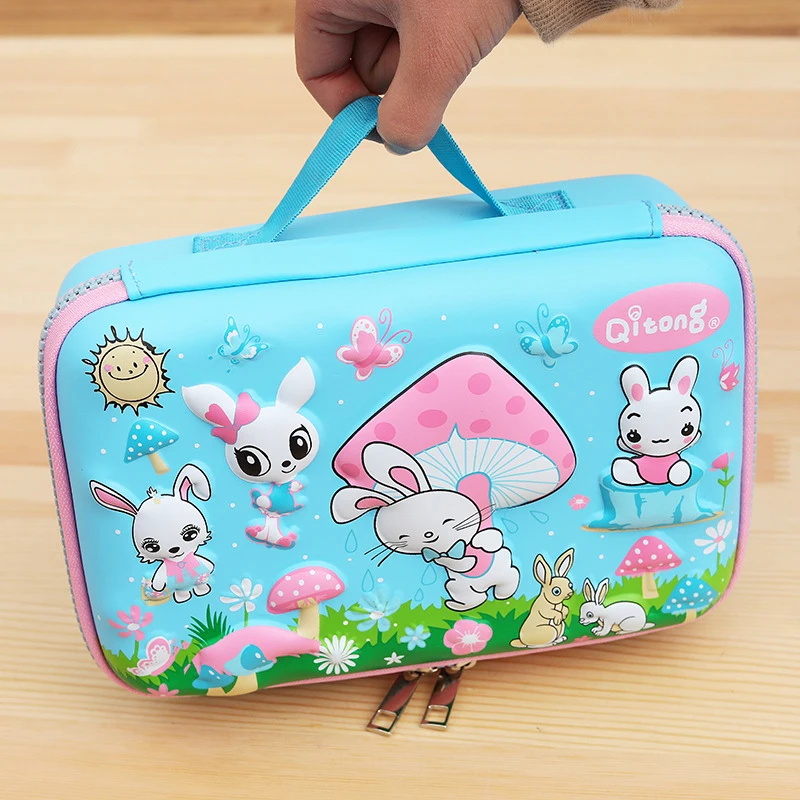 Корейский Kawaii школьный пенал для девочек и мальчиков 3D Пенал сумка милый кролик