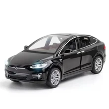 

1:32 tesla MODELX90 alloy material model simulation force control sound and light toy gift collection