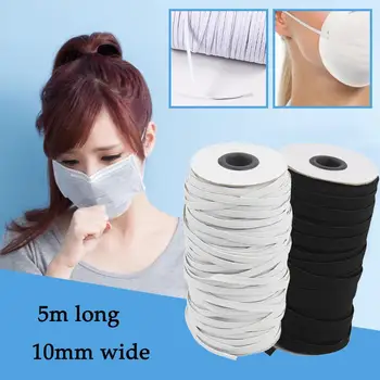 

Elastic Bands for Sewing Designer Elastic Bands For Face Mask Width Elastic Cord Crafts Elastic Rope 5m/10mm Wide Elastico