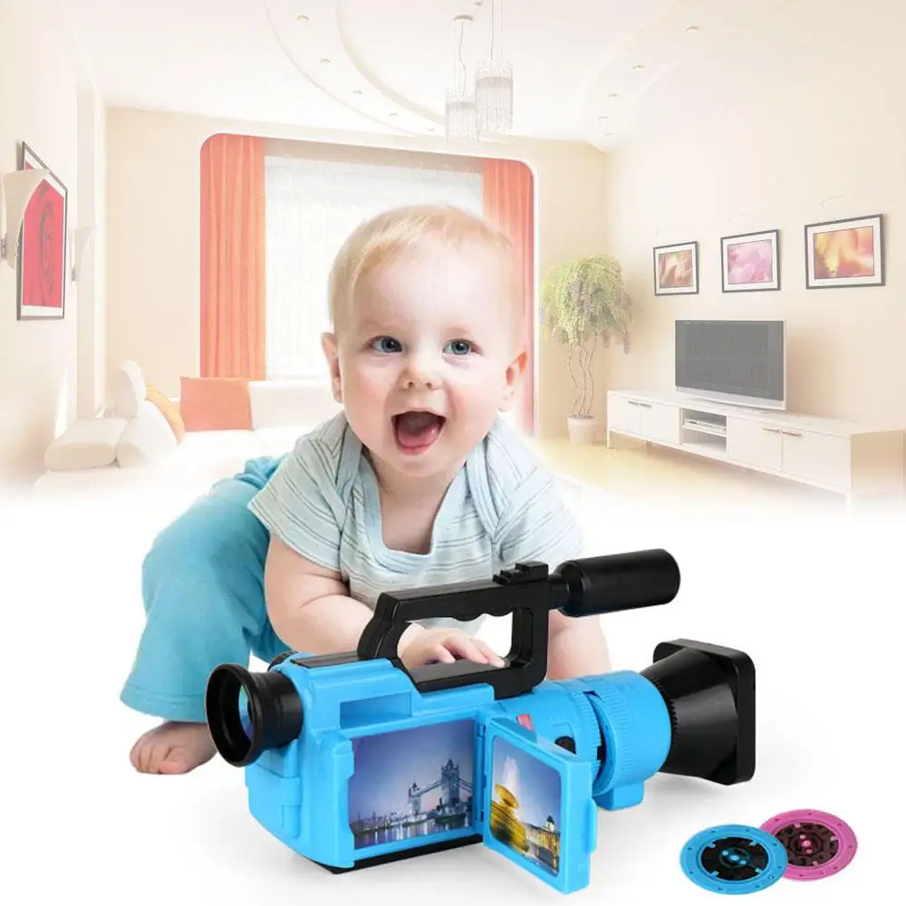 Портативный проектор камера игрушки 16 проекционных узоров детские мини музыкальный светильник игрушка рождественские подарки для детей