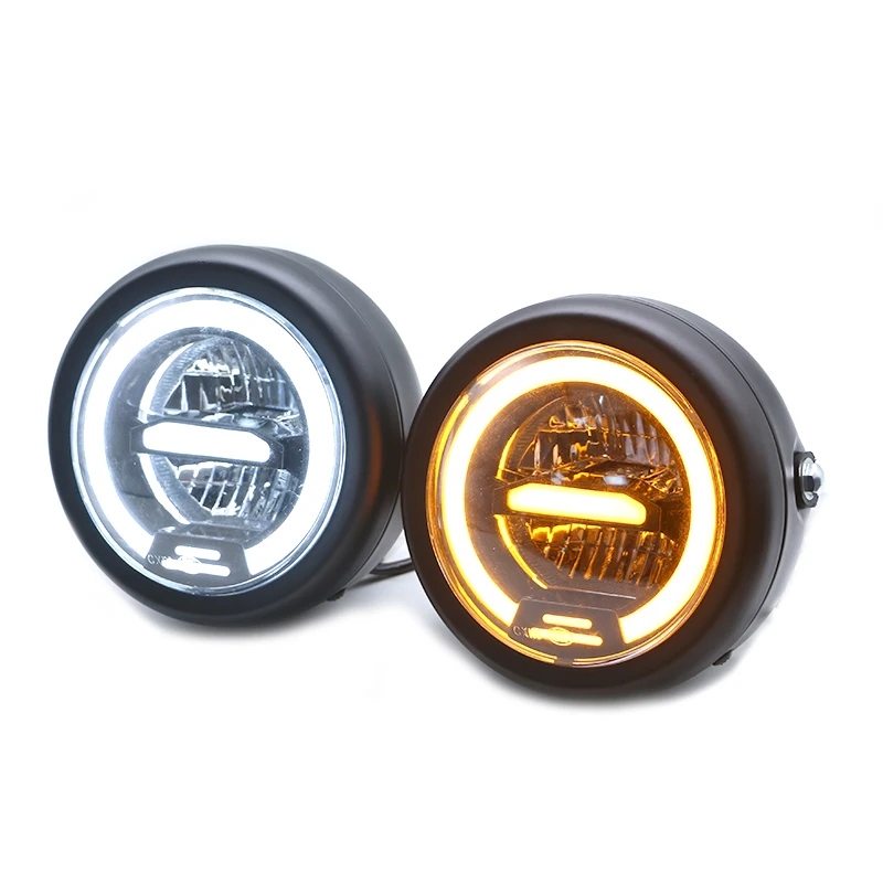 Lâmpada para Harley Universal Polegada Farol Led Redondo oi – lo Feixe Motocicleta Head Light Choppers Personalizado Honda Yamaha 6.8 12v