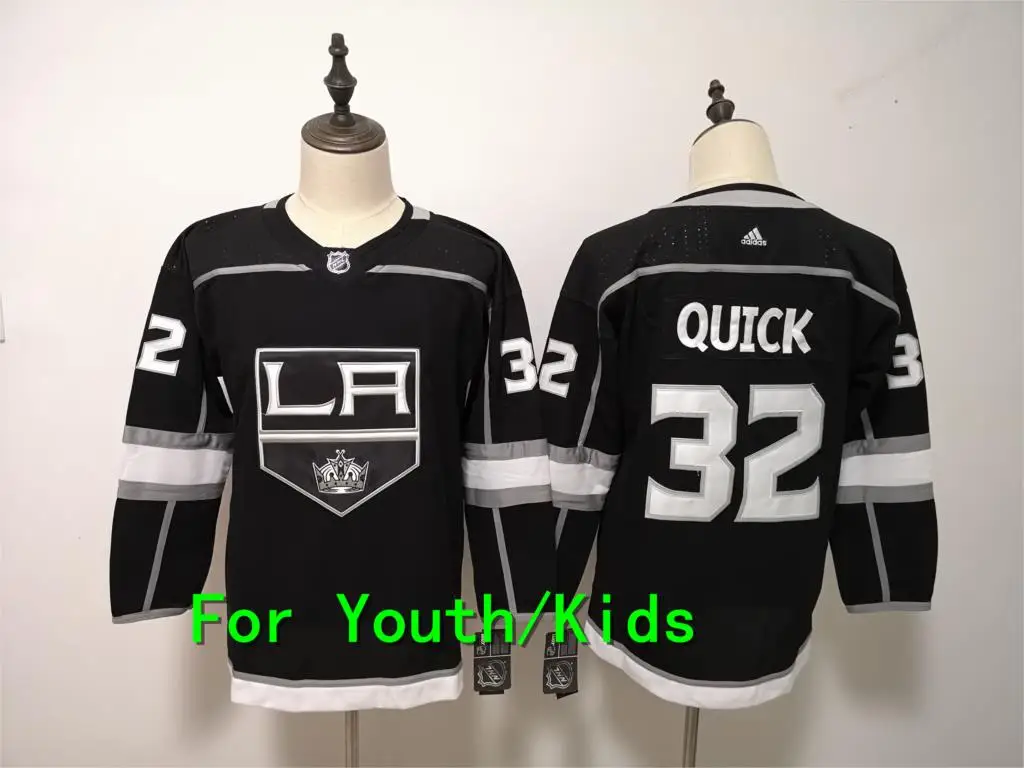 Молодежная вышивка сшитая Лос-Анжелес#11 Anze Kopitar 8 Drew Doughty 32 Jonathan Quick Kids Jersey