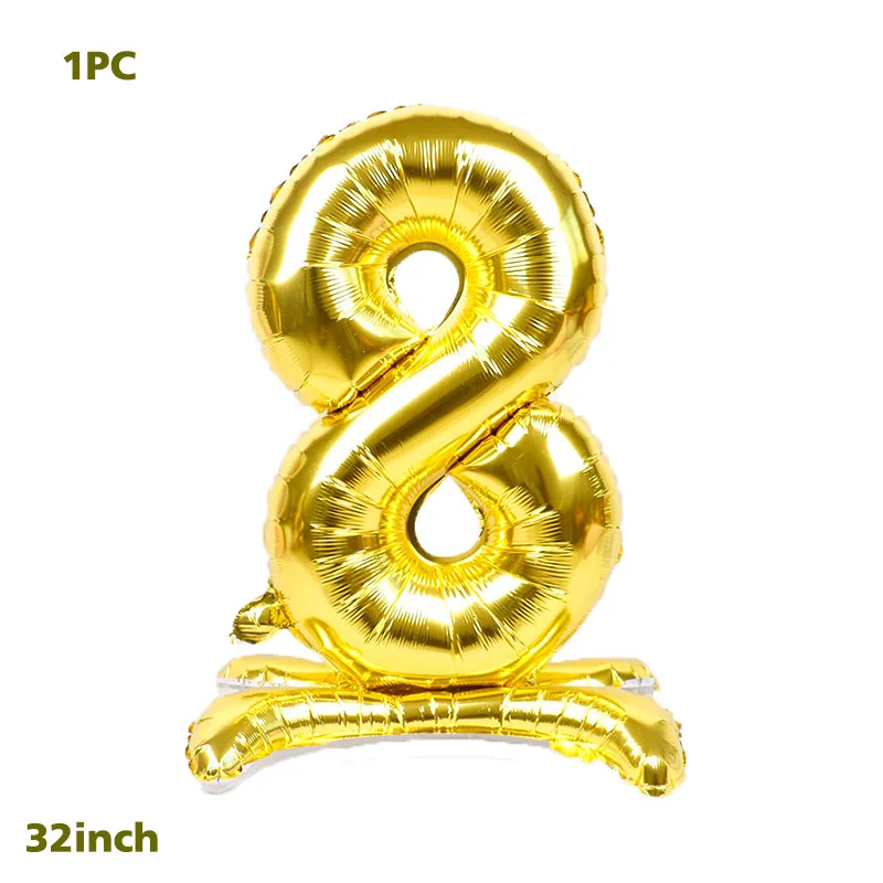 32 дюйма количество Фольга на день рождения воздушные шары постоянного 3D шара с цифрой цифры Happy День рождения украшения дети шары - Цвет: 1PC