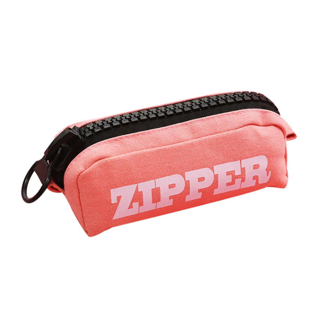 Zipper Pen Bag Large Capacity Simple Canvas Pencil Case Pencil Case Pencil Bag Storage Plumier Scolaire Rangement