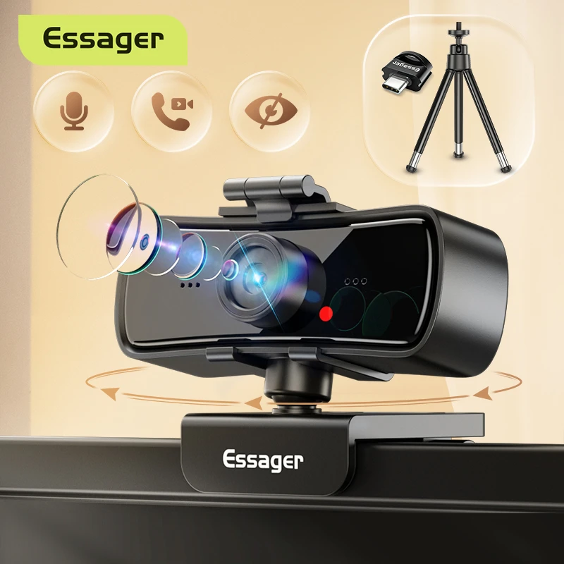 Essager C3 1080p Webcam 2k Full Hd Web Camera For Pc Computer Laptop Usb Web Cam With Microphone Autofocus Webcamera For Youtube Webcams Aliexpress