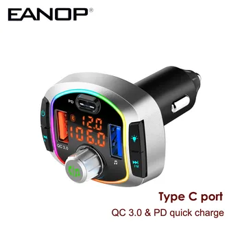 

6pcs/lot EANOP Car FM Transmitter Wireless Mp3 player Dual USB QC3.0 PD Fast charger Handsfree Colorful atmosphere lights