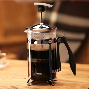 

French Filter Press Hand Coffee Pot Coffee Tea Pot Press Plunger French Presses Pot Glass Coffee Pots Hollow350/600ml