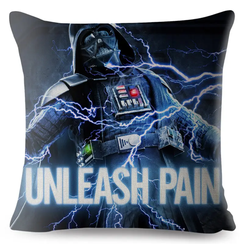 Movie Star Wars Print Pillow Cover 45*45cm Square Cushion Cover Beige Linen Throw Pillows Cases Sofa Home Decor Cushion Covers