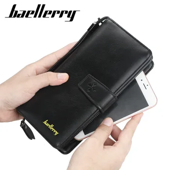 

2020 Men Wallets Fashion Zipper Card Holder Long Style Male Purse High Quality New PU Leather Vintage Coin Holder Men Wallets