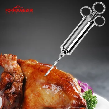 

Grill 2-oz Marinade Seasoning Injector Turkey Meat Injectors Stainless Steel Cooking Syringe Injection With 2Needles