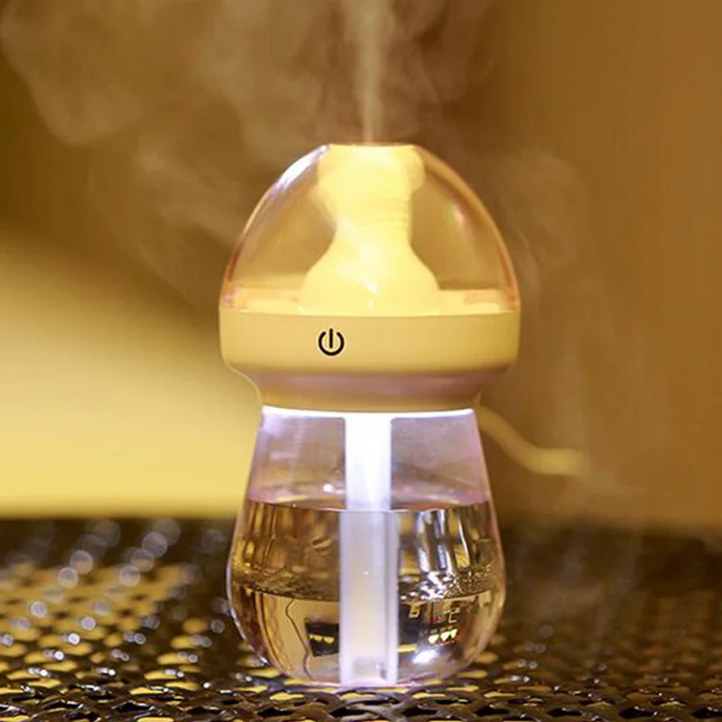 240ml USB LED Light Mini Feeding Bottle Humidifier Aroma Air Diffuser Mist Maker