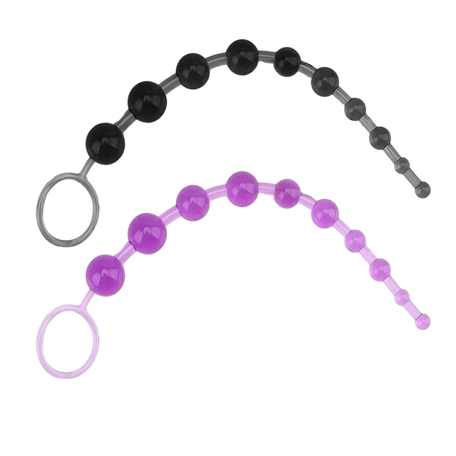 Dropship X 10 Beads Graduated Anal Beads 11 Inch - Purple to Sell