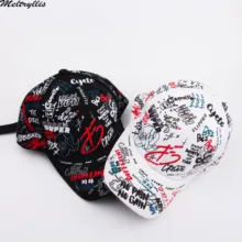 [Meltryllis] бейсбольная кепка с надписью граффити, Солнцезащитная хип-хоп кепка, козырек, весенние головные уборы для мужчин и женщин, регулируемая бейсболка для влюбленных, хлопковая кепка s